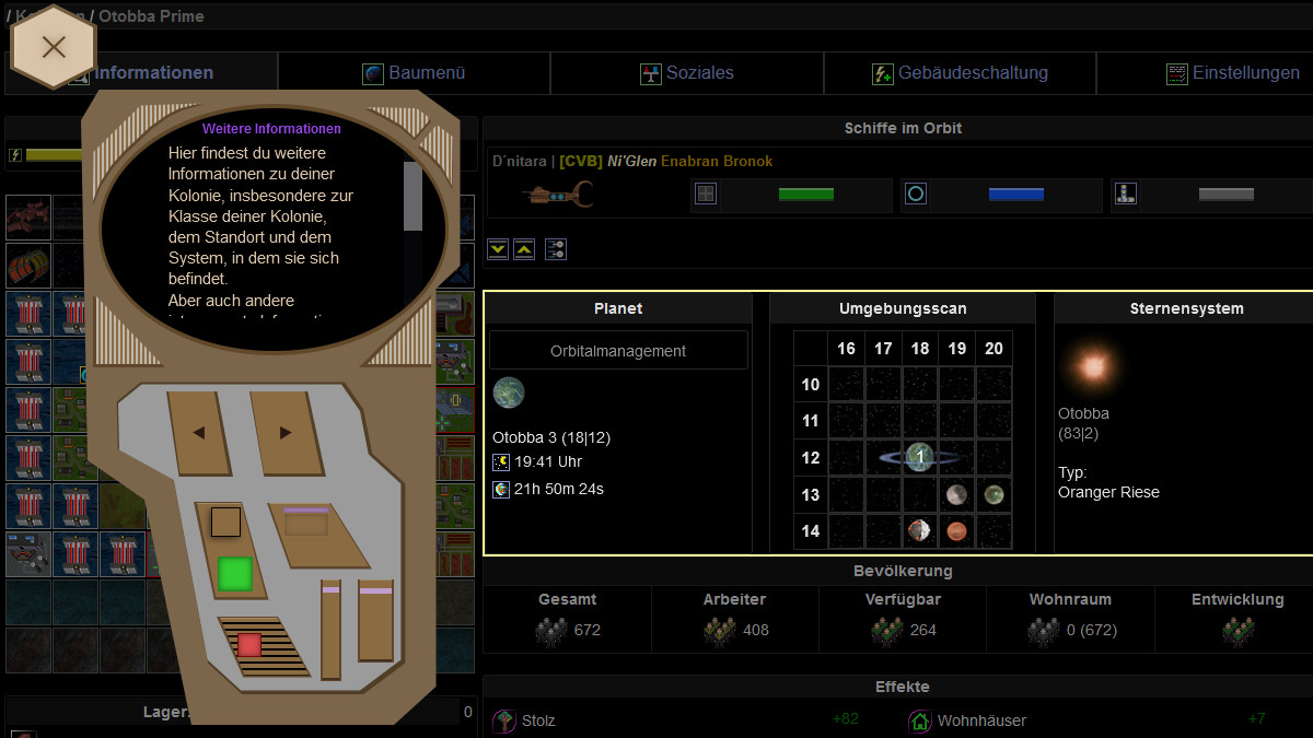 Screenshot Ansicht Kolonie von Star Trek Stuniverse